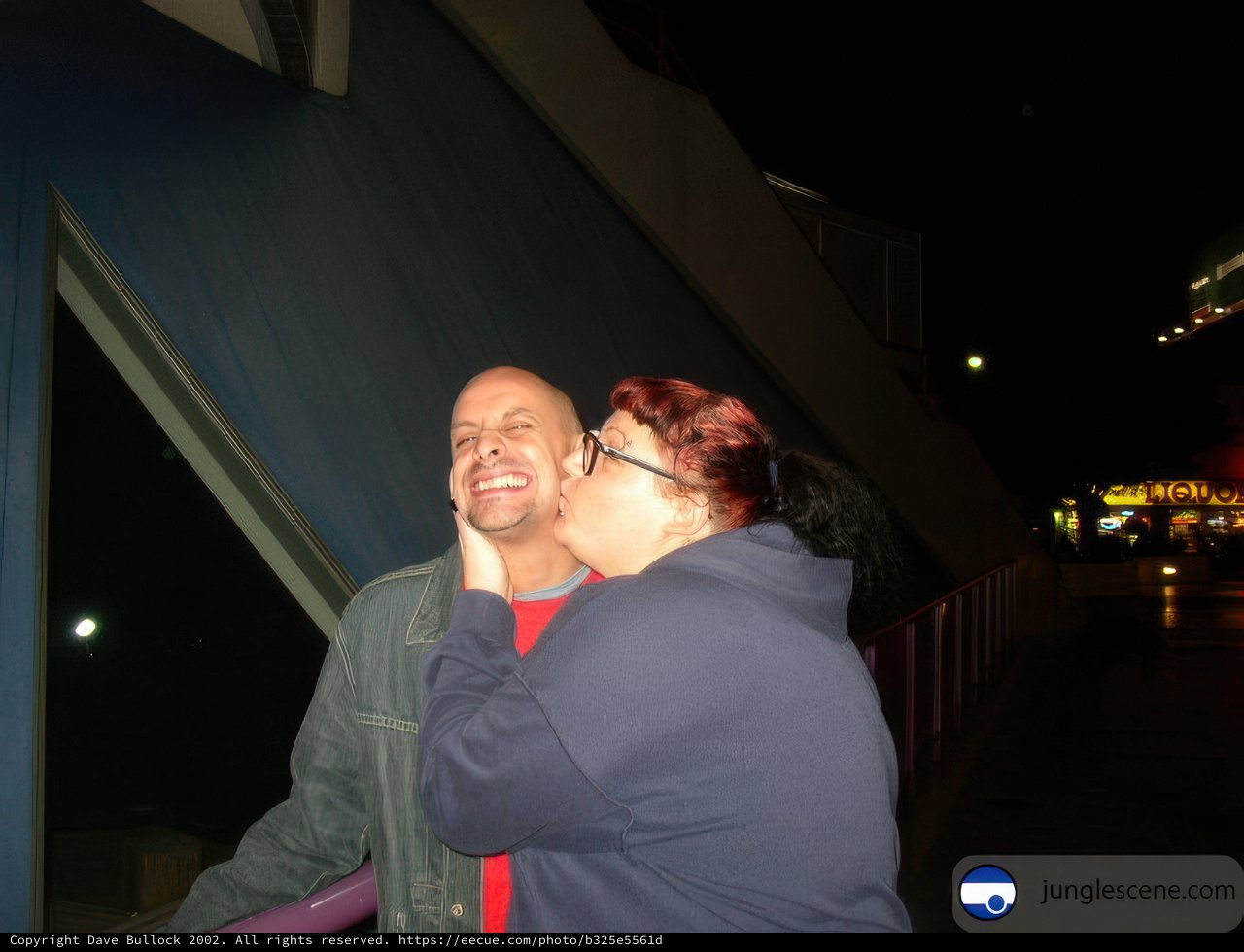 Romantic Night Kiss in the City