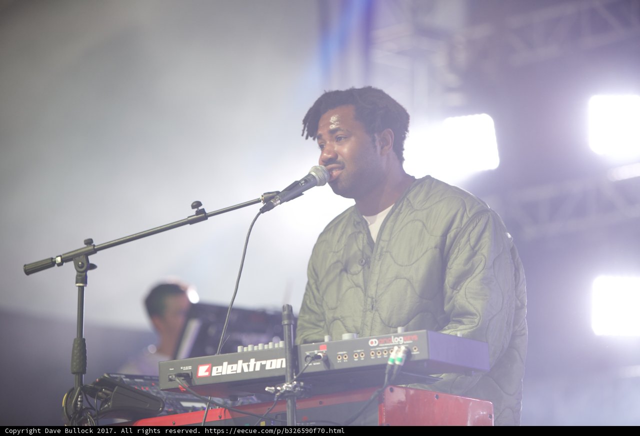 Sampha performing a solo with his keyboard at Coachella 2017