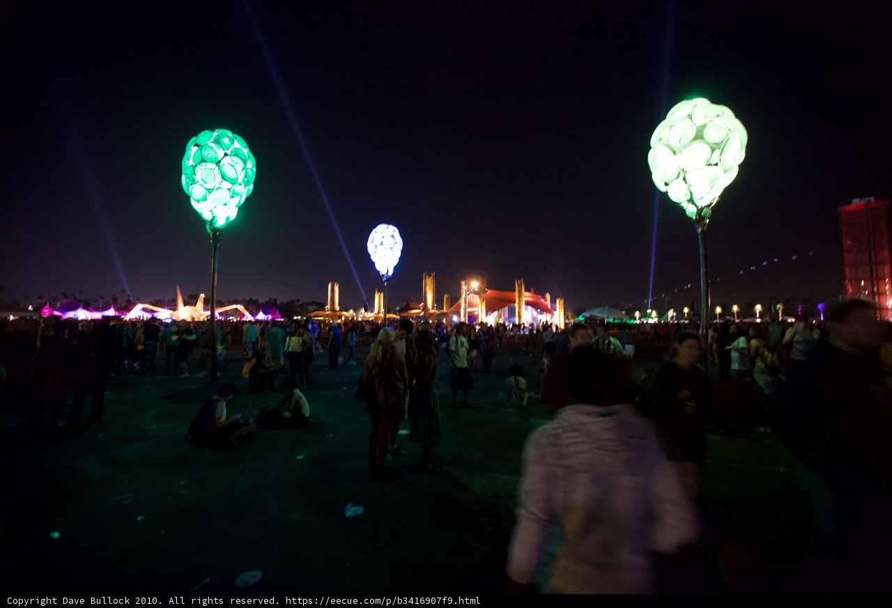 Green Balloon Night Crowd at 2010 Cochella
