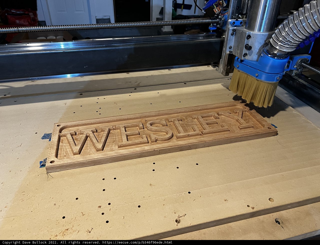Wooden Sign Being Created by 3D Printer