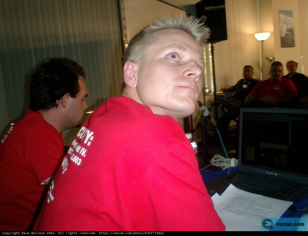 Ross Rebagliati in his Red T-Shirt with Laptop