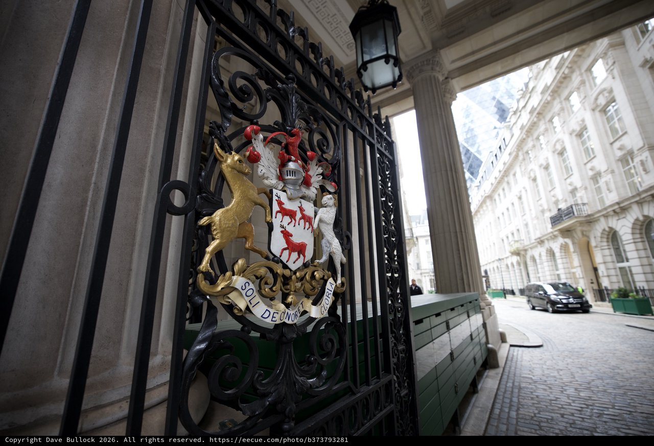 Heraldic Coat of Arms on Ornate Iron Gate in London