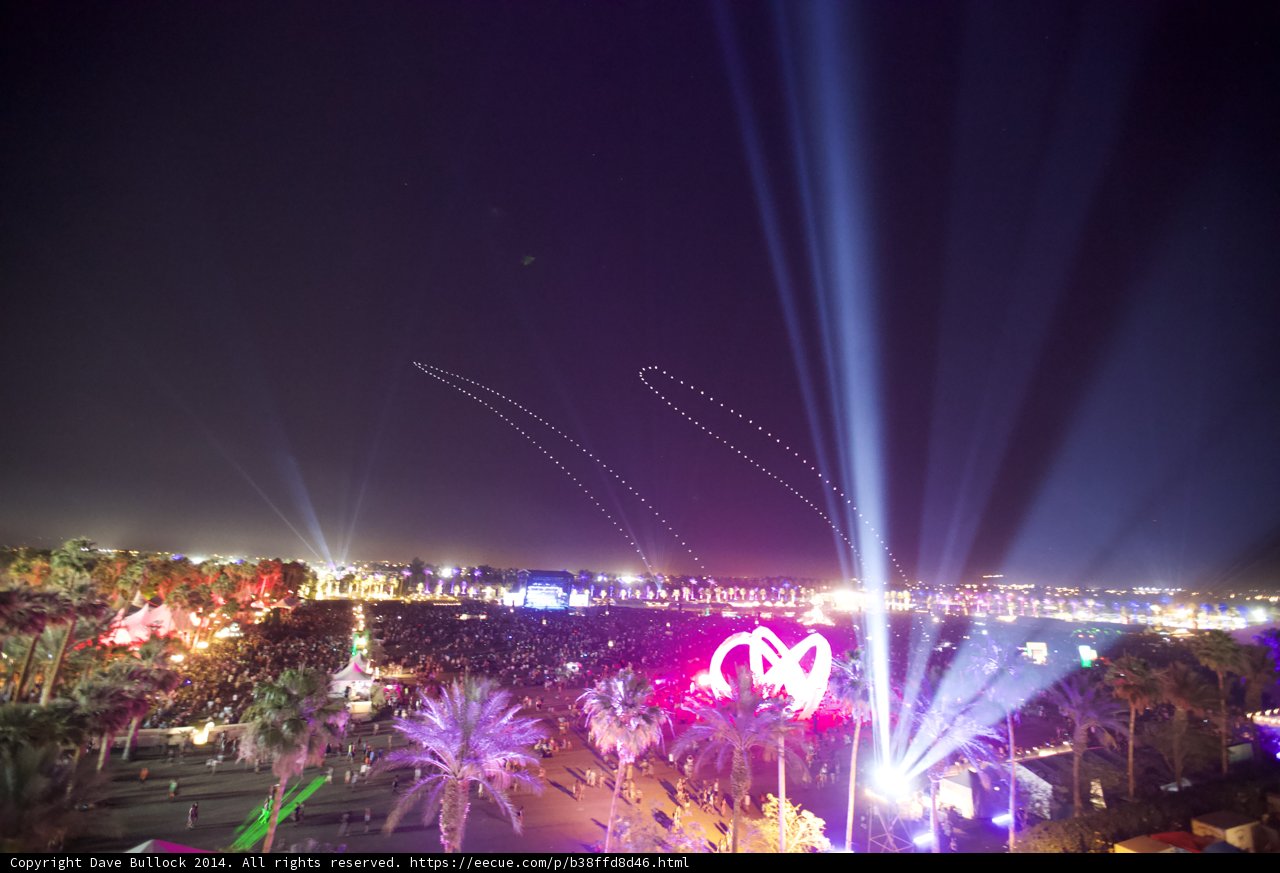 Lights ablaze Caption: The mesmerizing stage lights adding an unparalleled aura to the night of Coachella 2014.