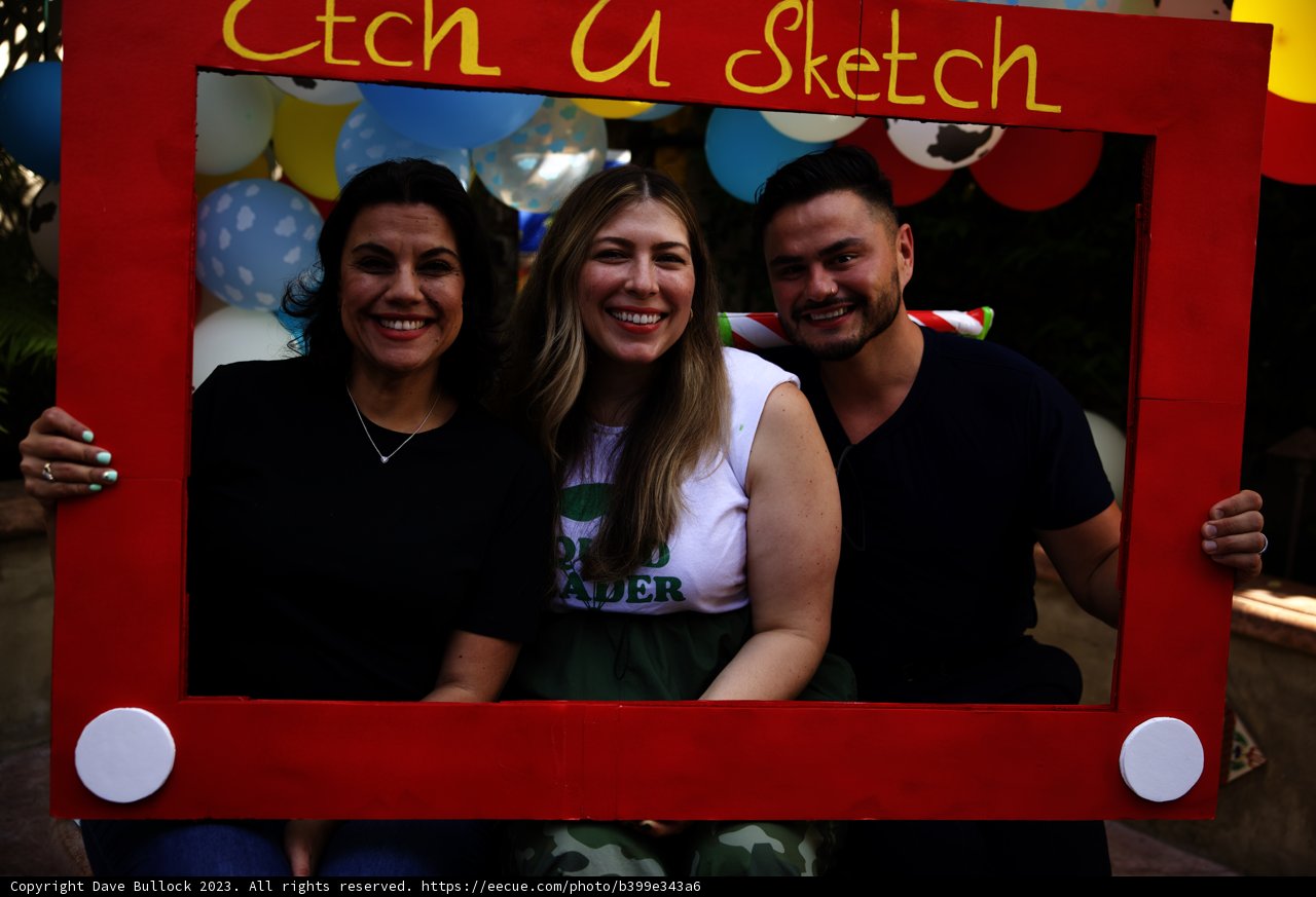 Red Frame, Three Happy Faces at Wesley's First Birthday Bash