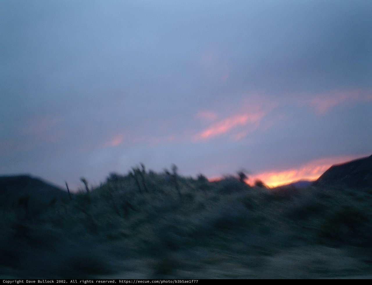 Blurry Sunset Through Car Window