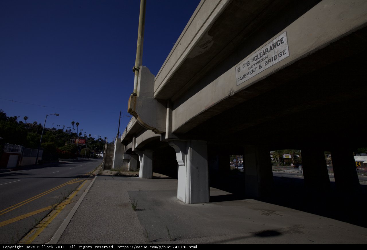 Overpass Bridge with Sign