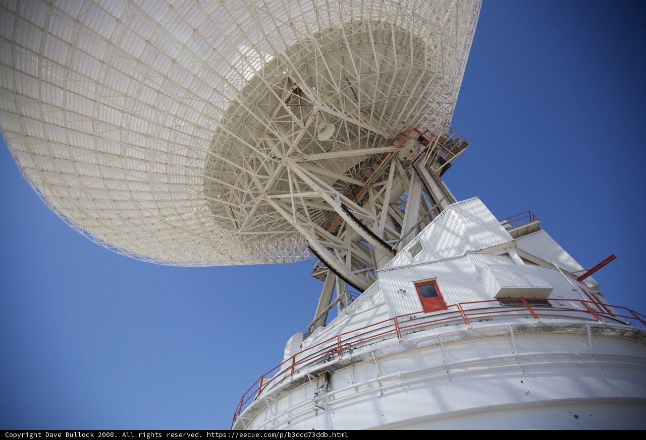 Red-Roofed Satellite Dish in Goldstone