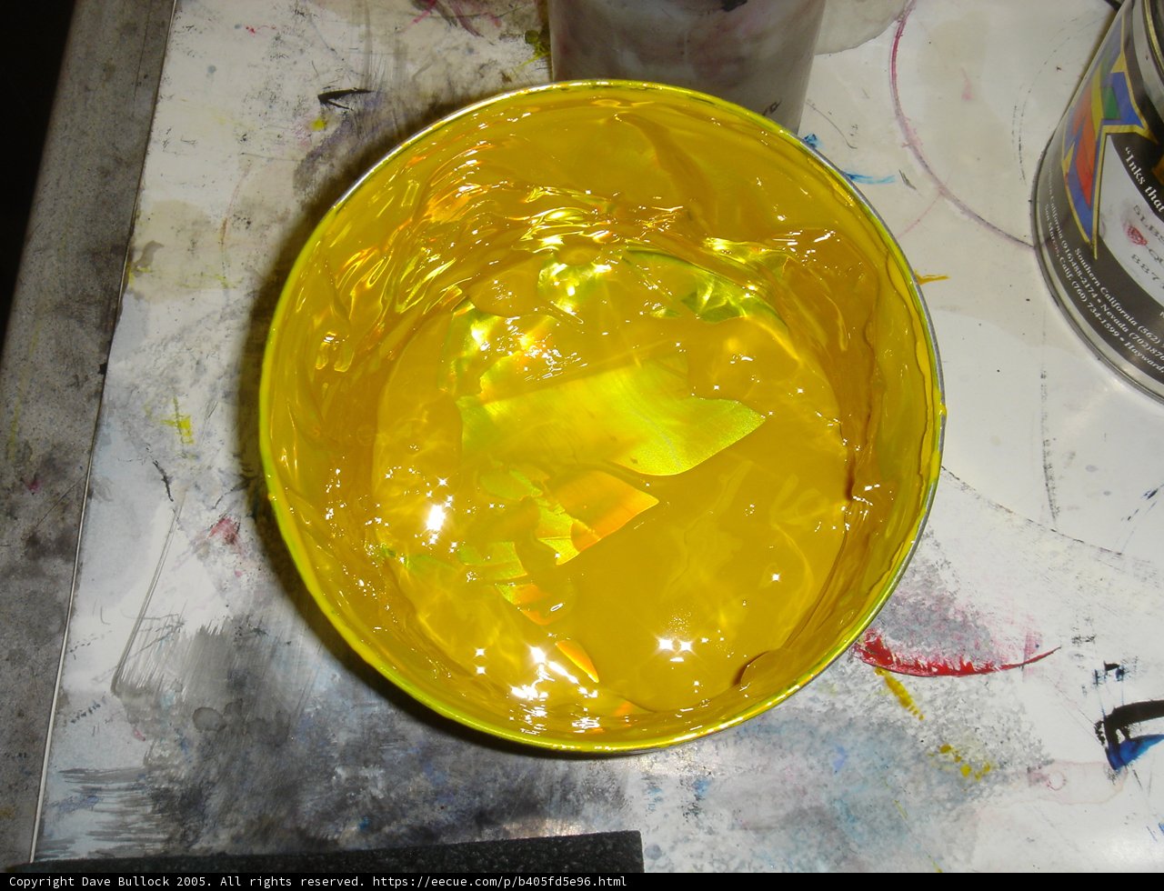 Yellow paint in a bowl