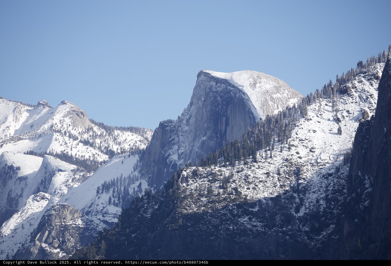 Half Dome in Winter Snow at Yosemite