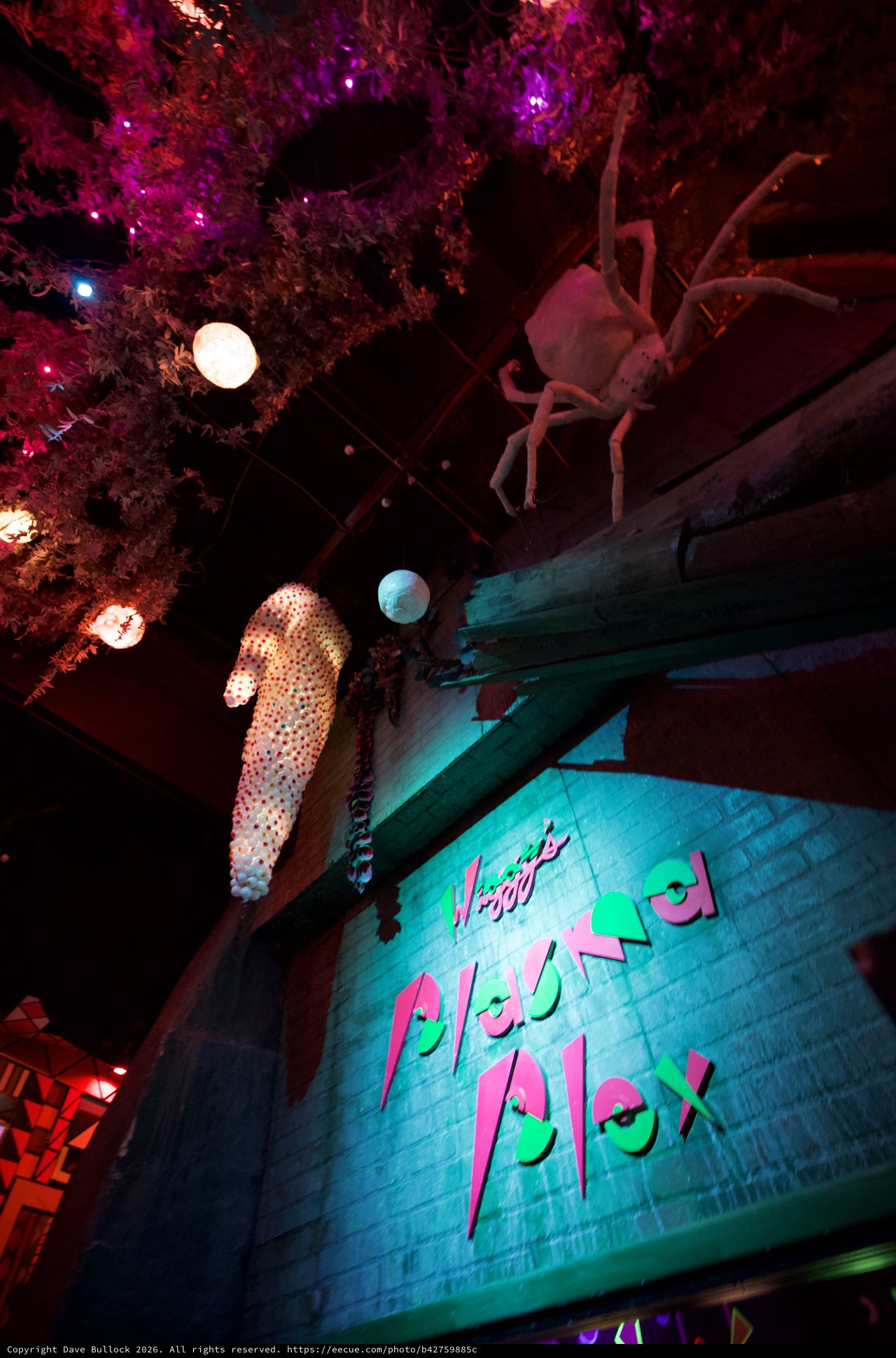 Whimsical Underwater Themed Restaurant Interior at Night
