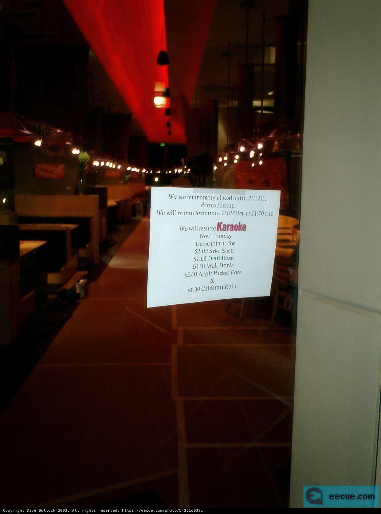 Restaurant Closure Notice
