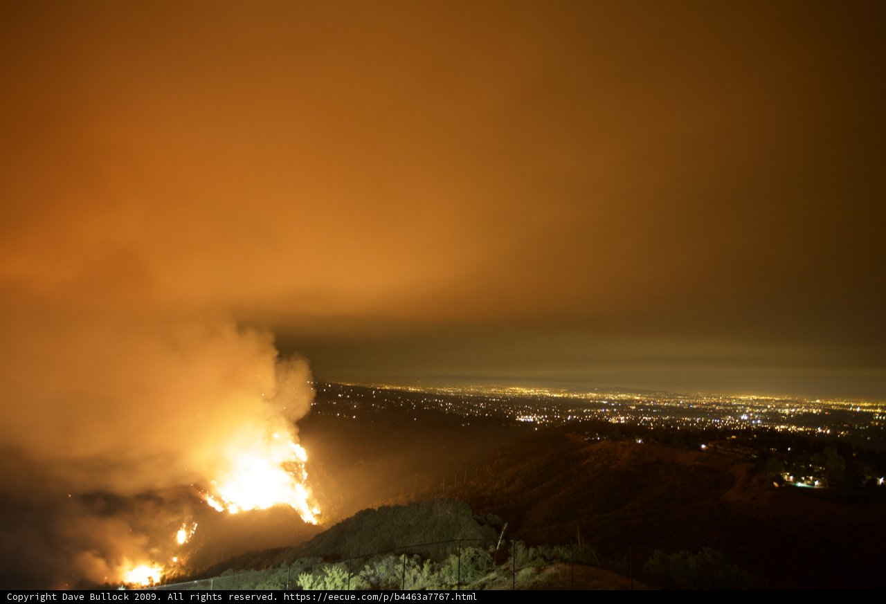 Flames Dance in the Night Sky during 2009 Station Fire