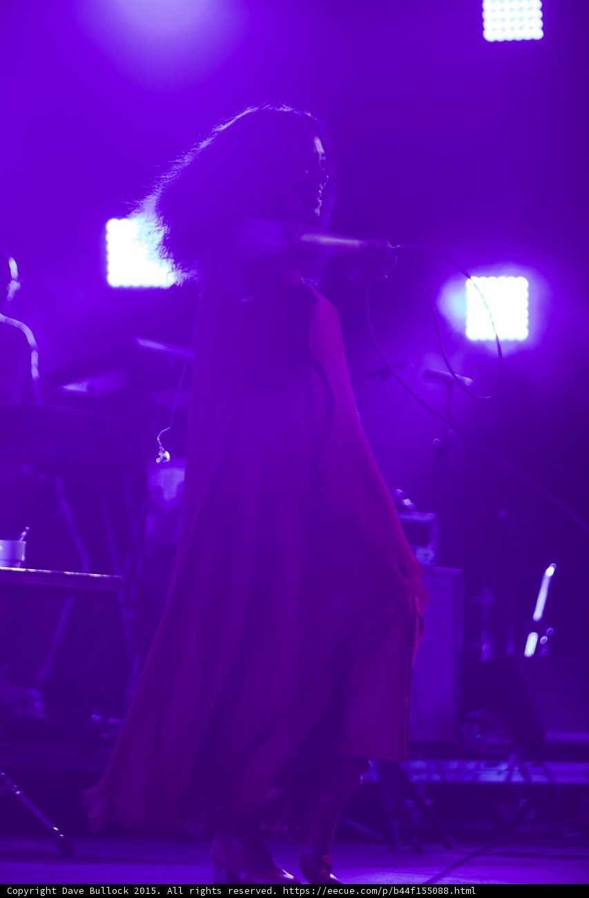 Solange Silhouette Red Dress Purple Haze Backlit Hair