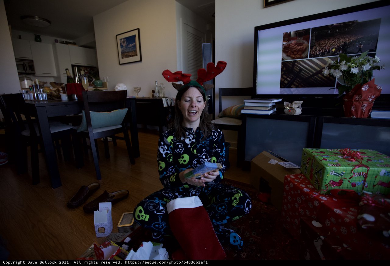 Christmas Morning Joy in Reindeer Pajamas