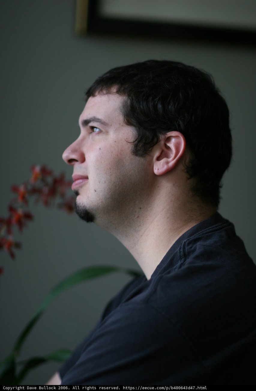 Black Shirted Dave in a Floral World