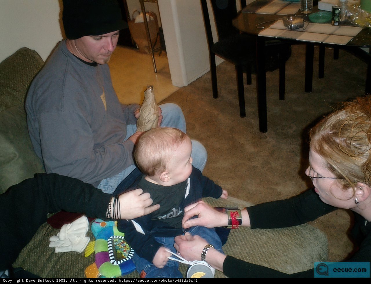 The Man and the Three Babies on the Couch