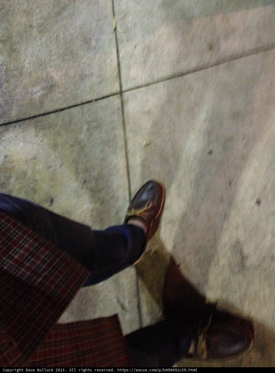 Brown Shoes on Tartan Floor