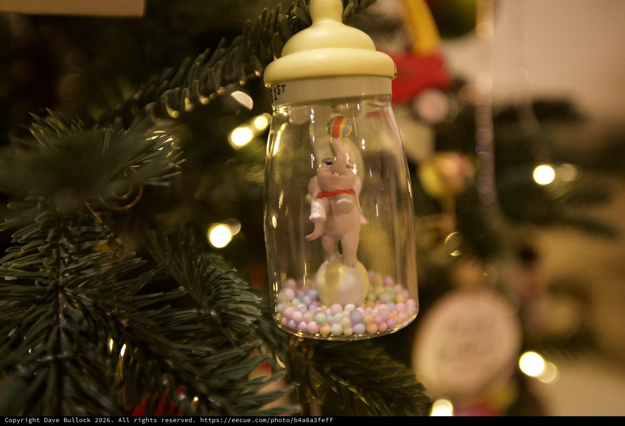 Whimsical Baby Bottle Christmas Tree Ornament