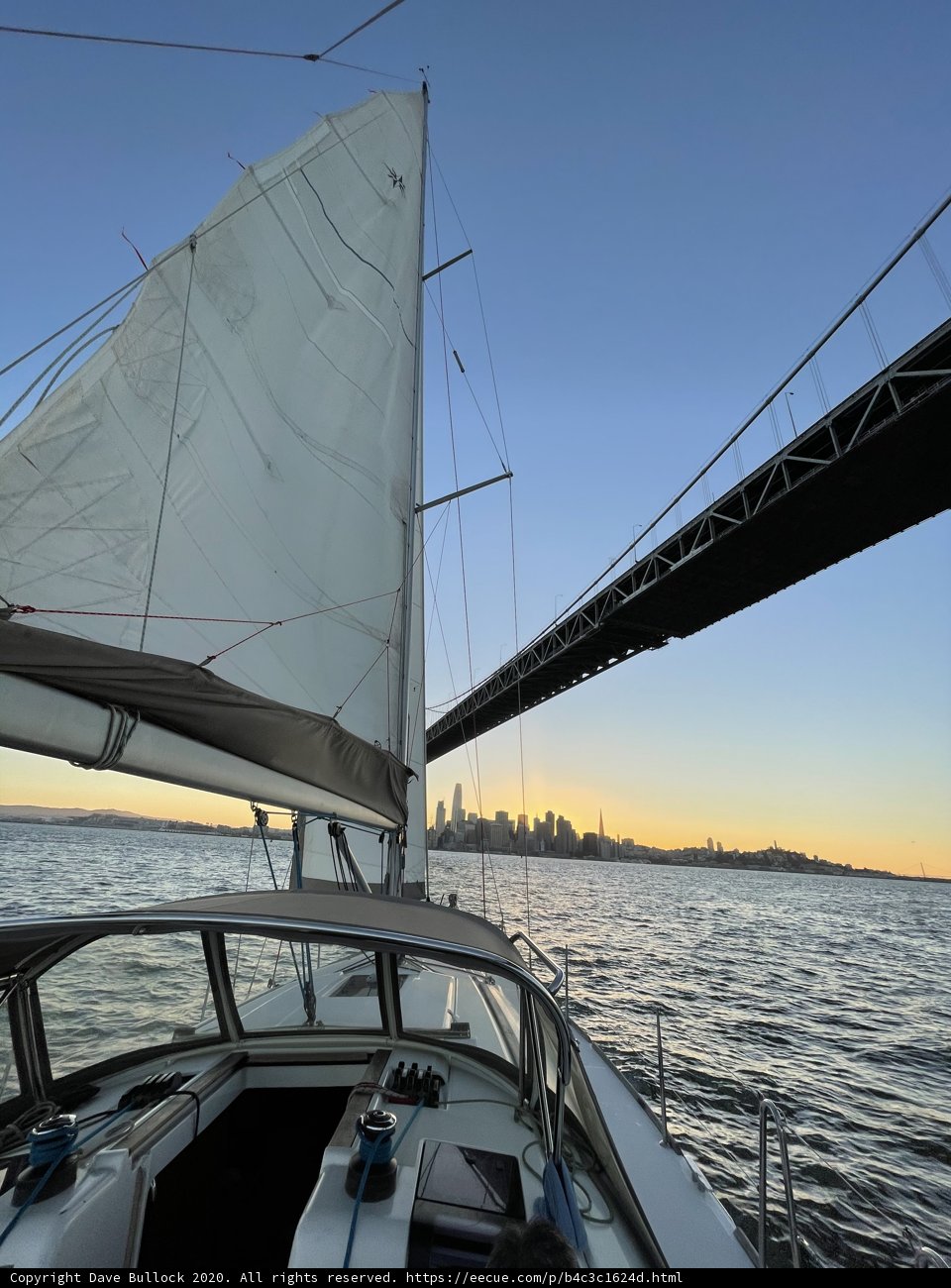 Sunset Sailboat Under Iconic Golden Gate Bridge