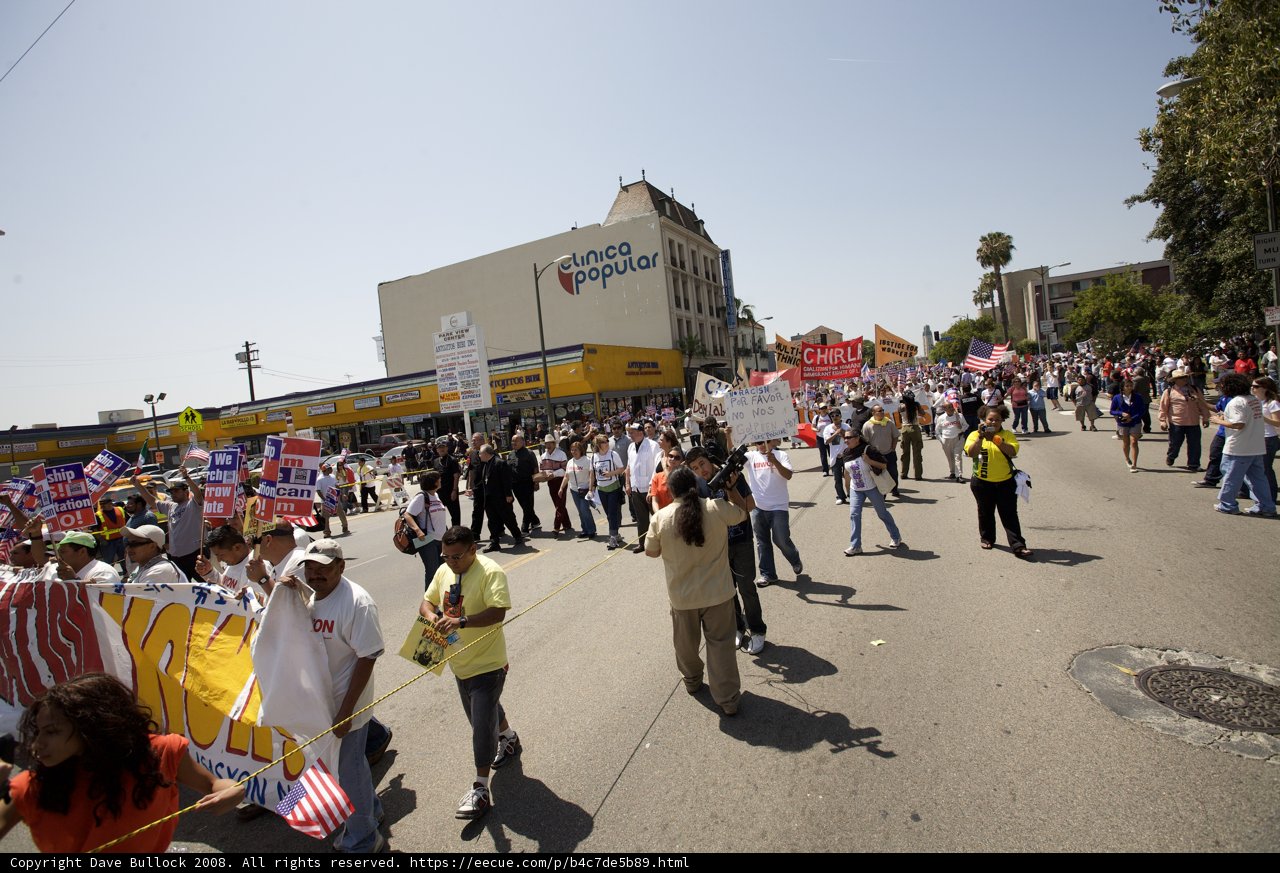 May Day Protesters Marching through the City