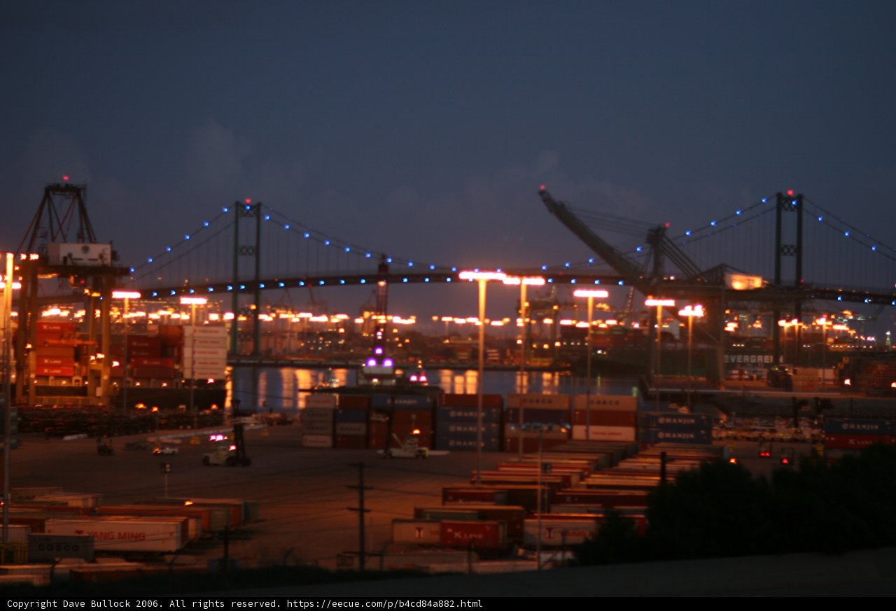 Illuminated Bridge at the Waterfront