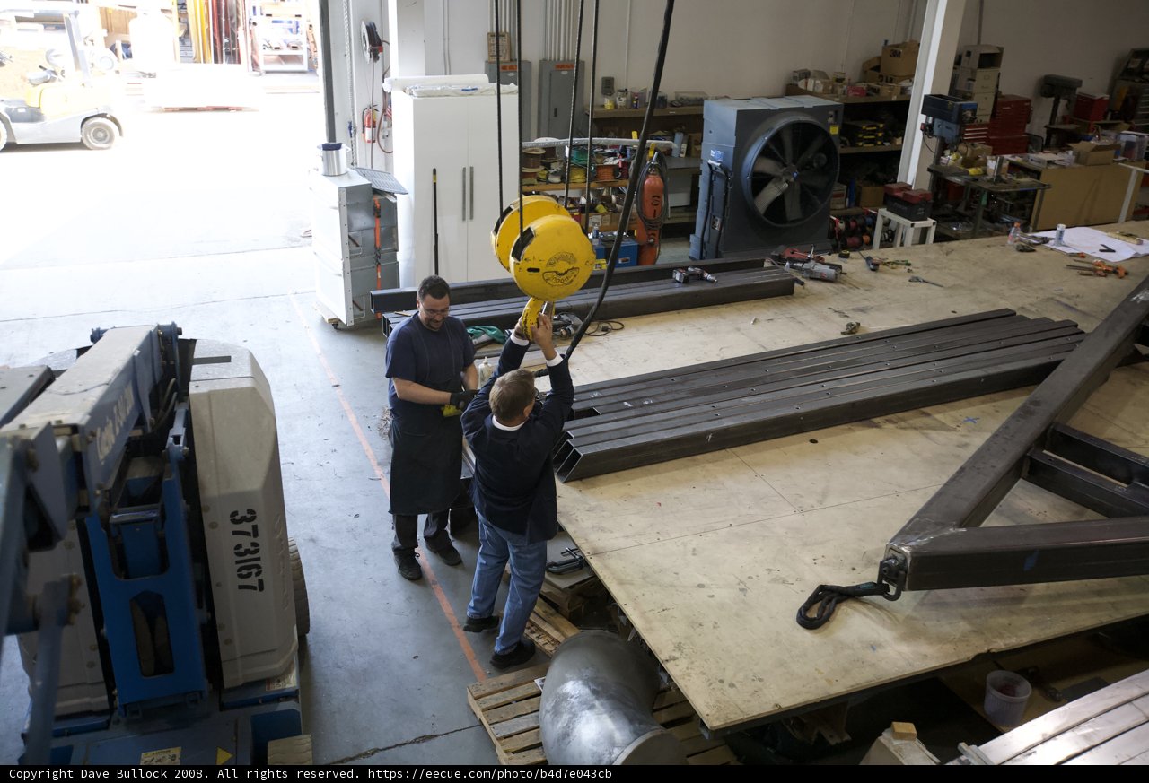 Factory Workers Build Container