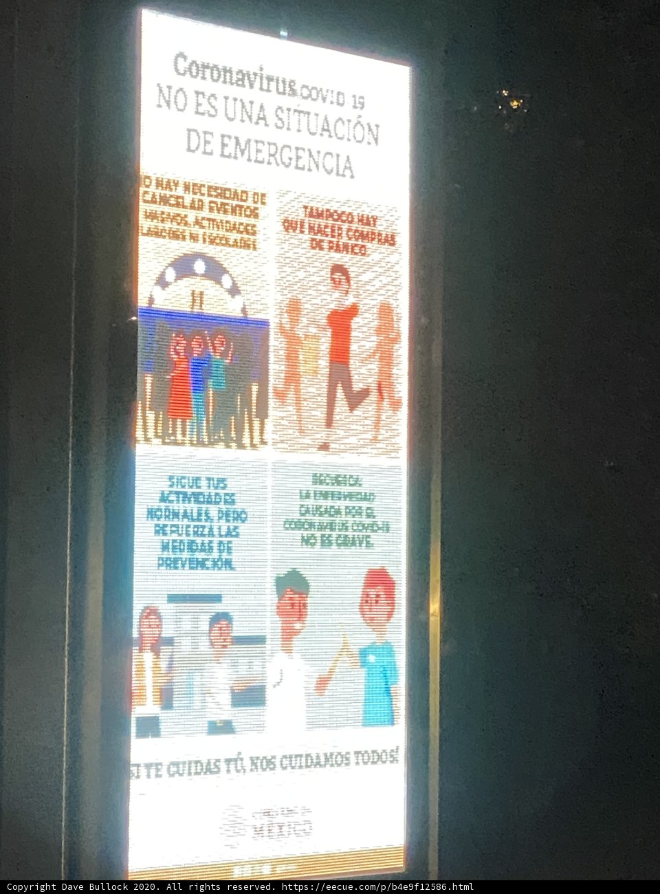 An Advertisement for the Coronavirus Pandemic in Spanish