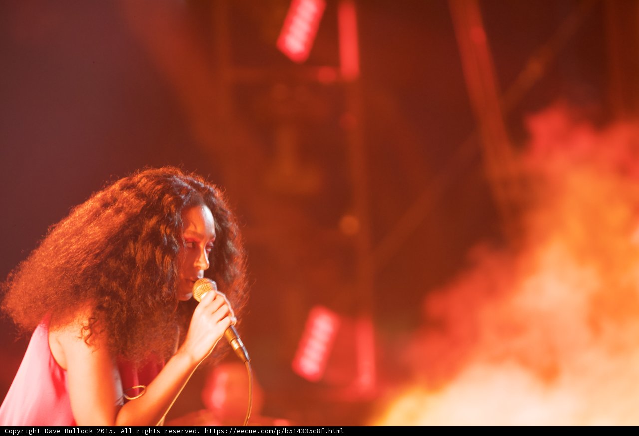 Solange Profile Looking Down Microphone Orange White Smoke