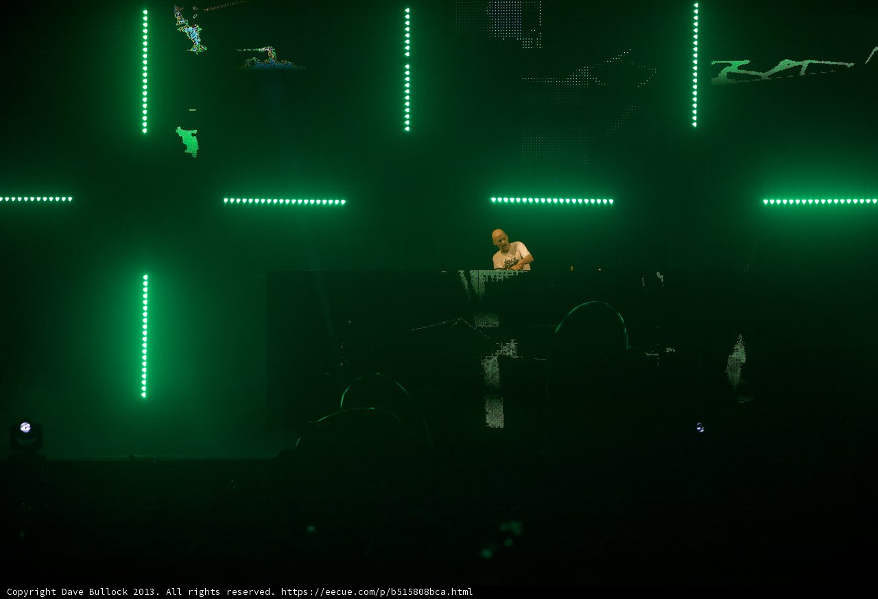 Moby Rocks Coachella Stage Under Green Lights