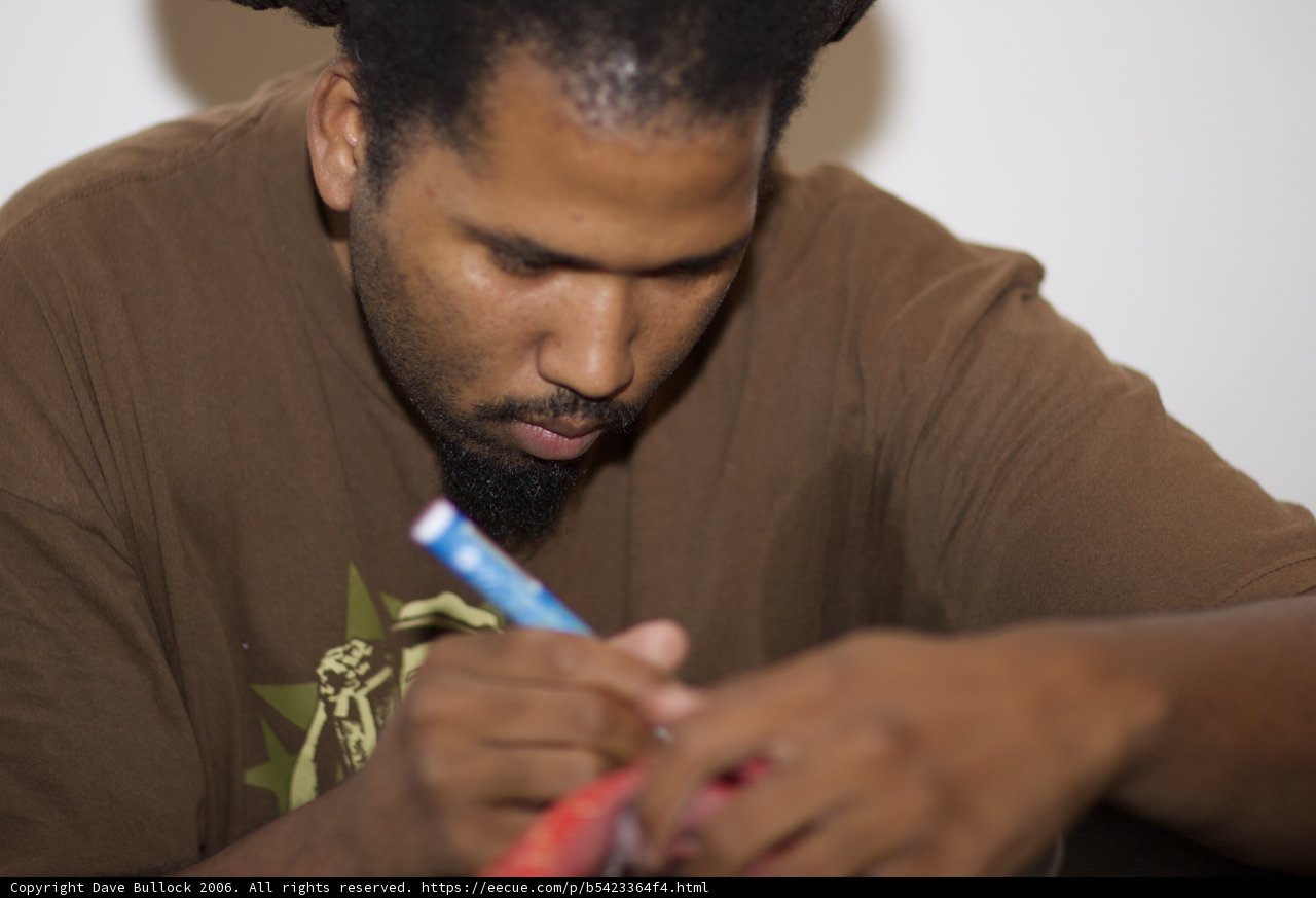 Dreadlocked Man with Toothbrush