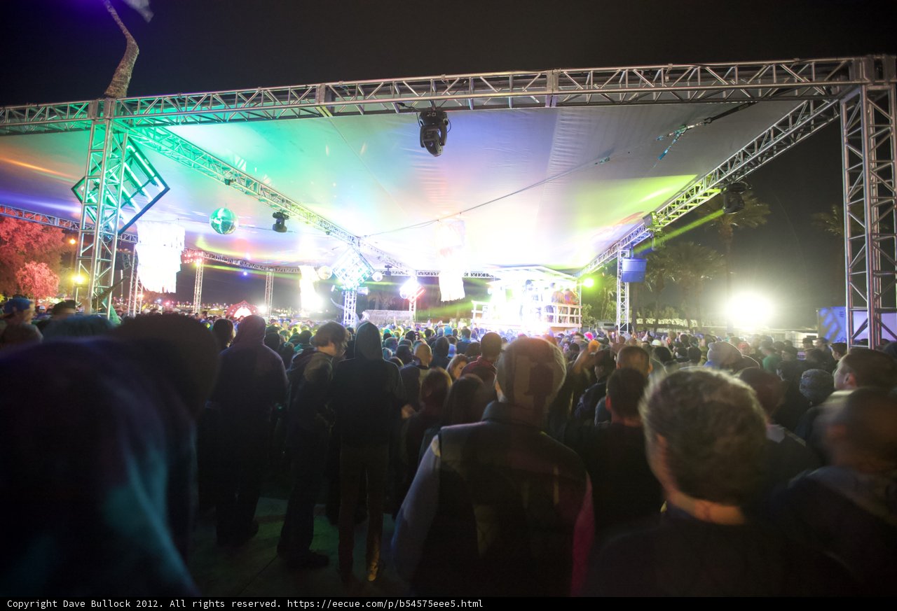 Nighttime Crowd at Coachella Concert