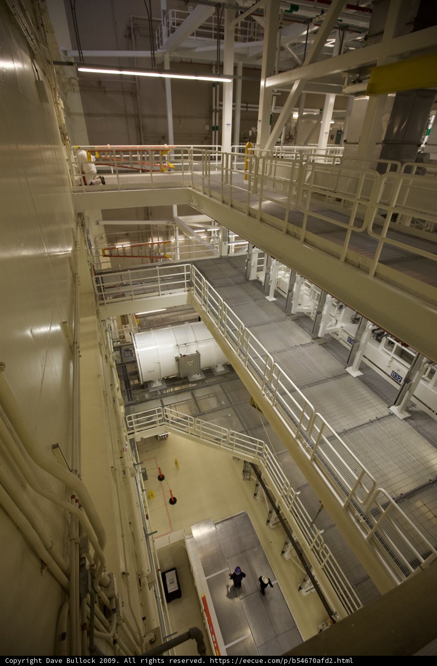Industrial building with conveyor belt and staircase