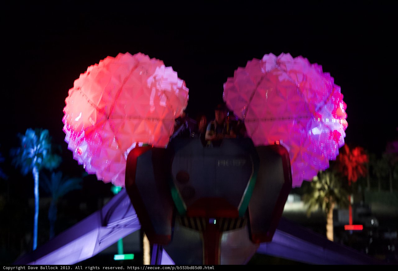 Illuminated Elephant with Pink Balloons