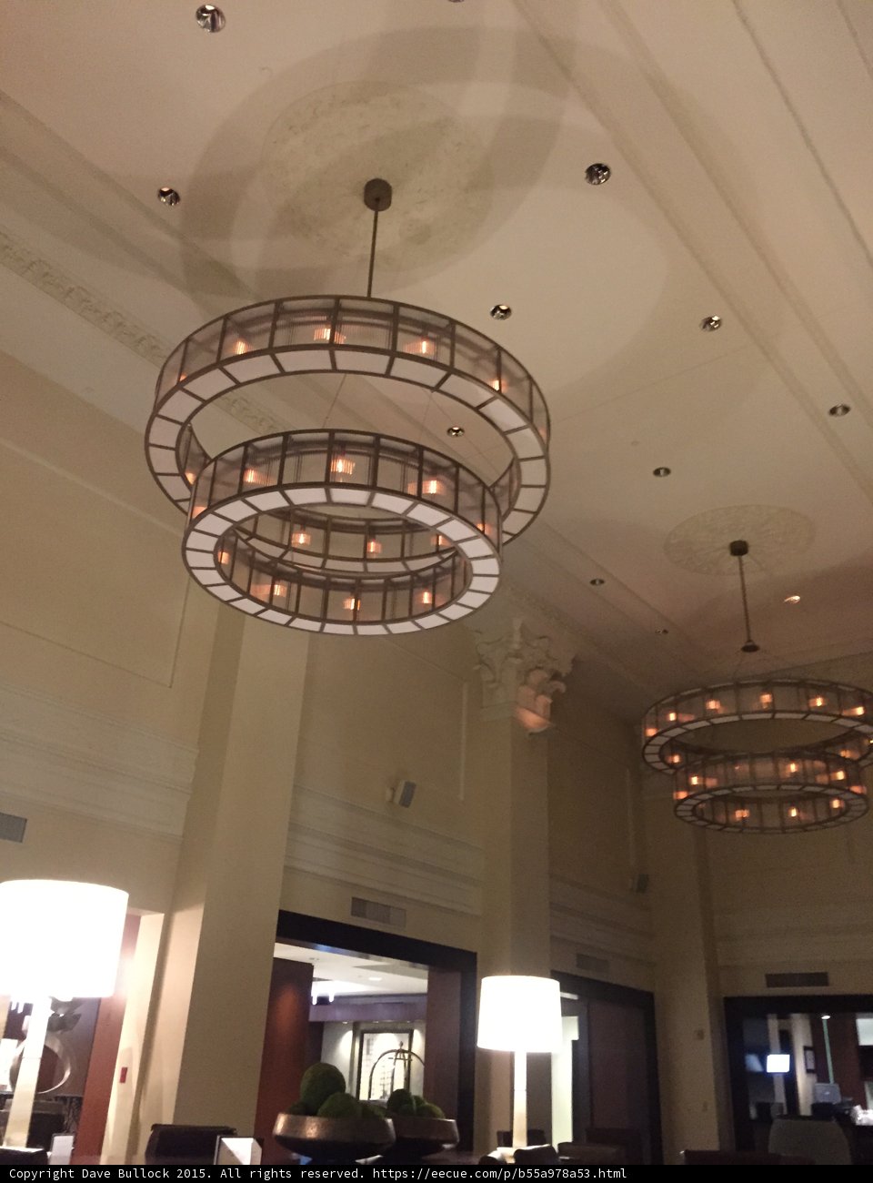 Grandiose Chandelier Illuminating Hotel Lobby