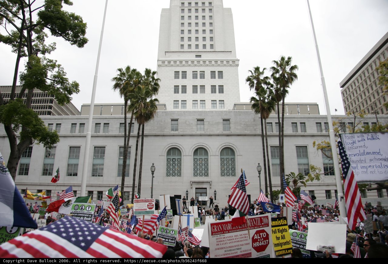 Protesters Gather Outside Los Angeles City Hall