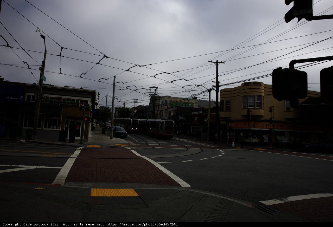 Overcast Trolley Junction in San Francisco