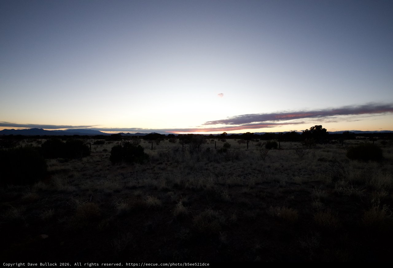Desert Twilight Over New Mexico Landscape