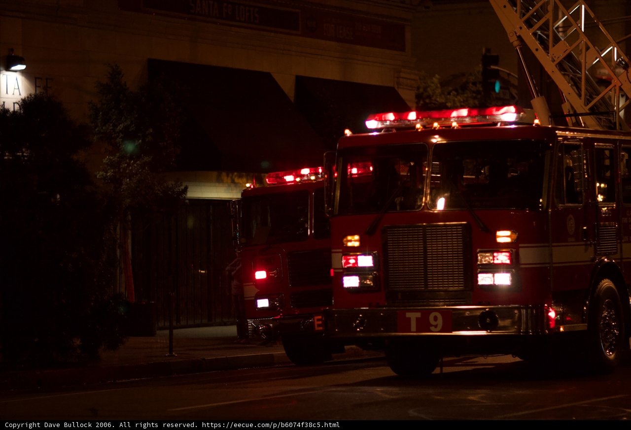 Fire Truck on Night Duty