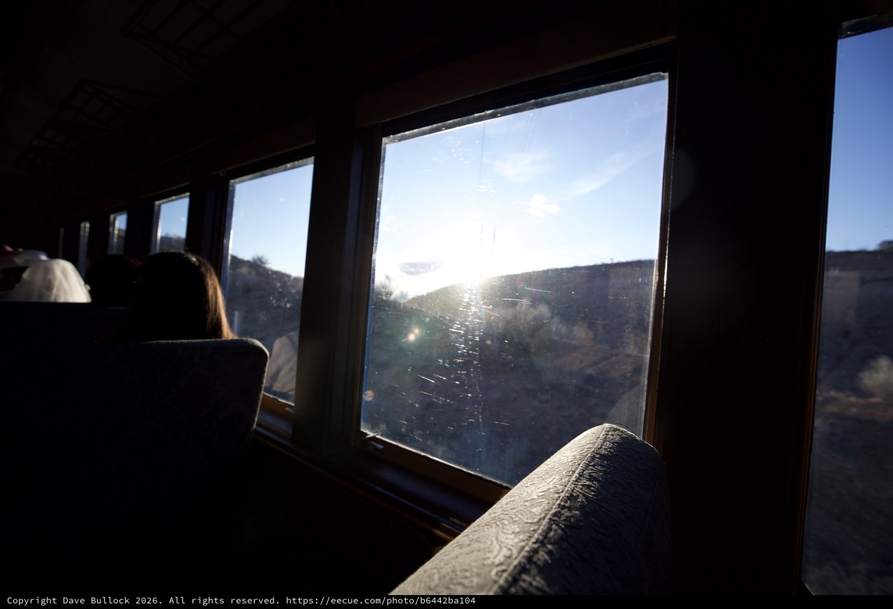 Sunlit Train Journey Through the Southwest