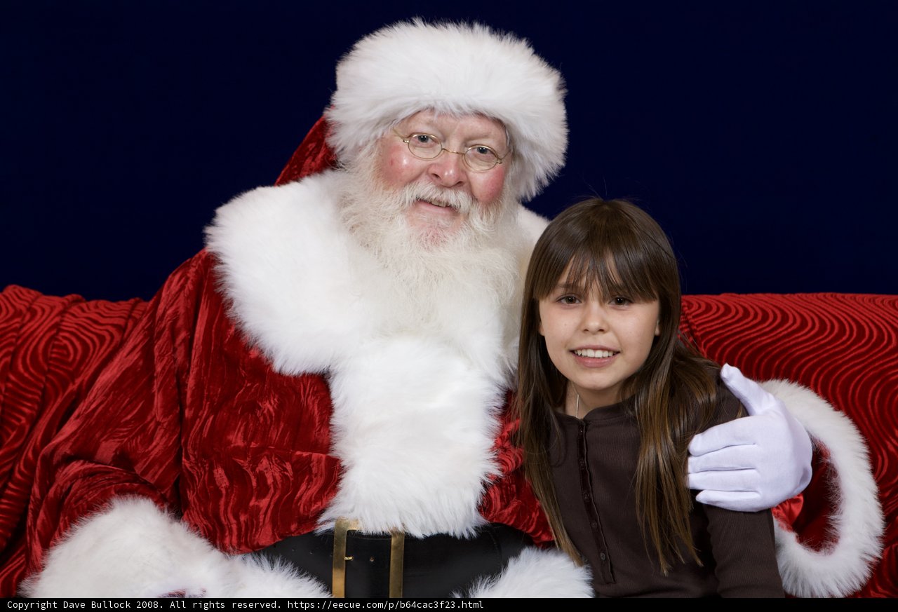 Christmas with Santa and a Young Girl