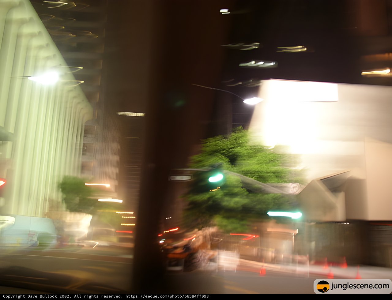 Urban Night Scene with Motion Blur