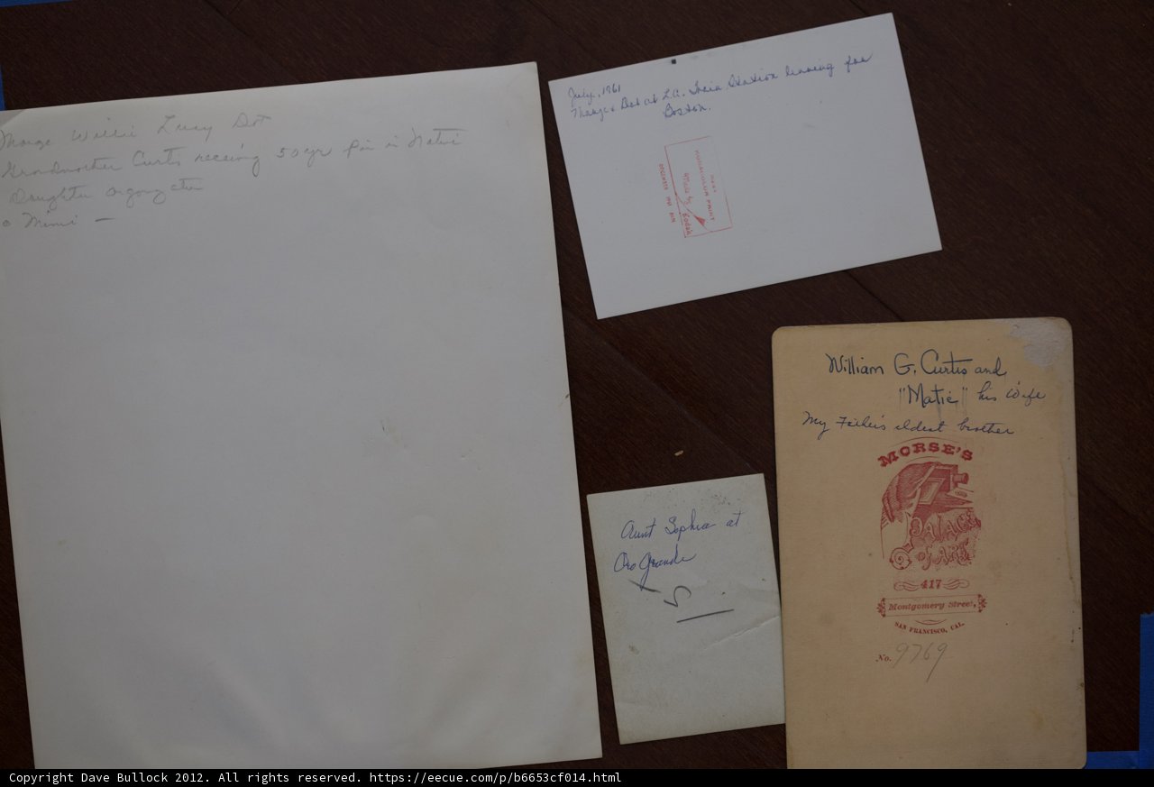 Document Collection from Bullock Curtis Family