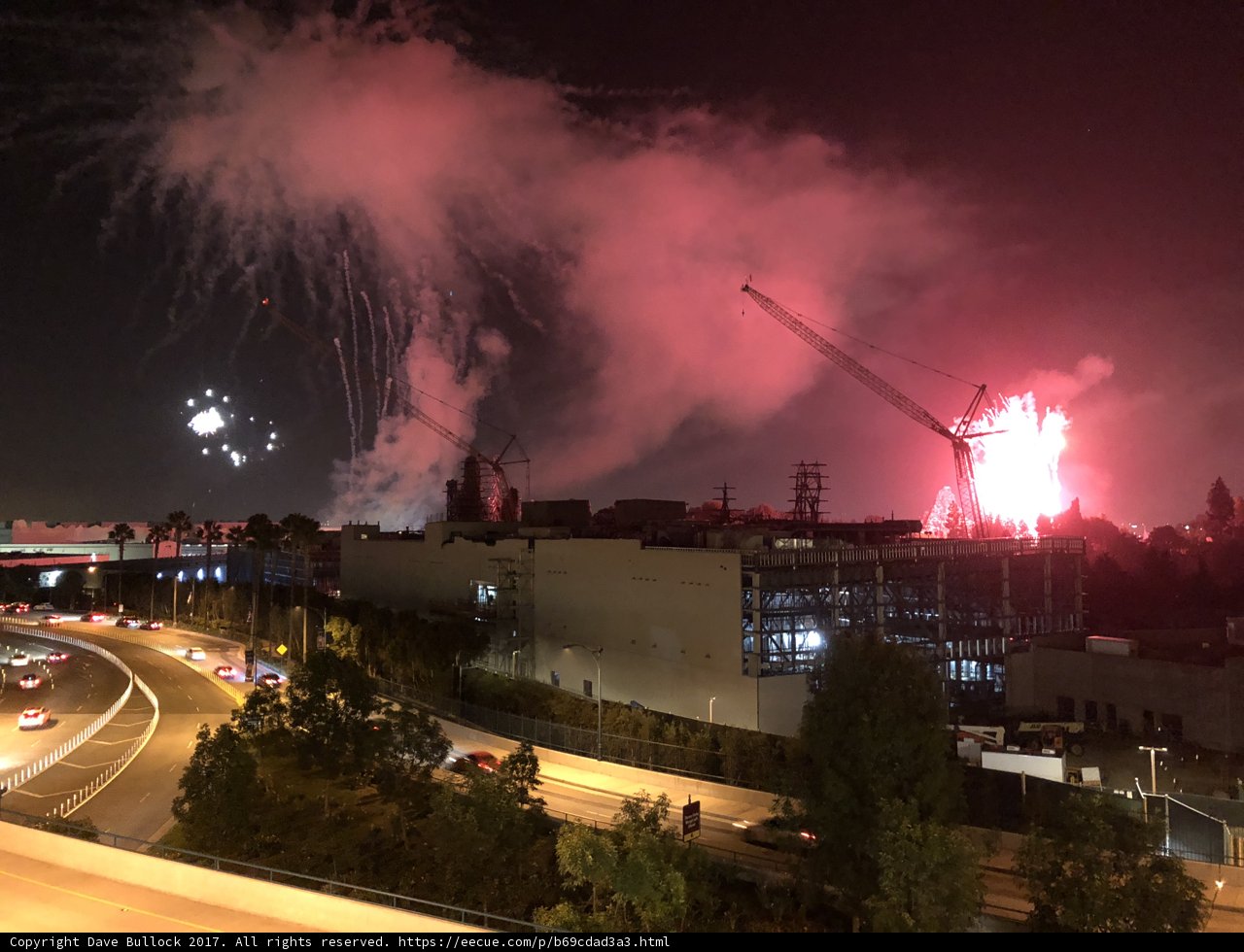 Fireworks Light up the Night Sky Above the City