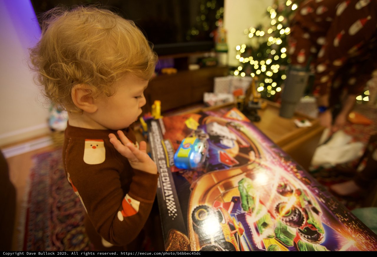 Toddler's Magical Christmas Morning with New Race Track