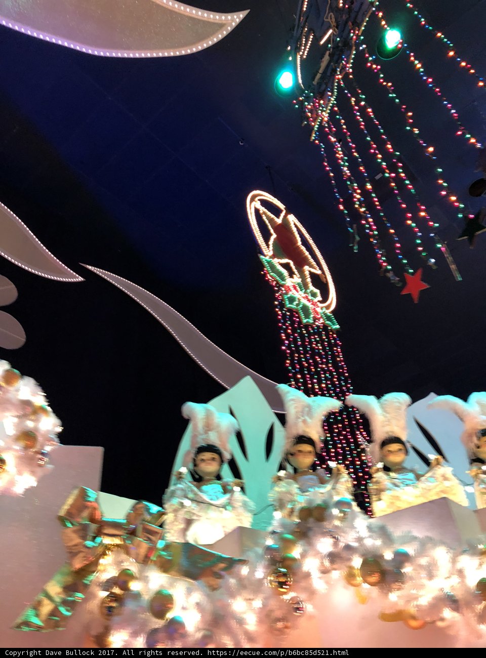 A Glowing Christmas Tree in Disneyland Parade