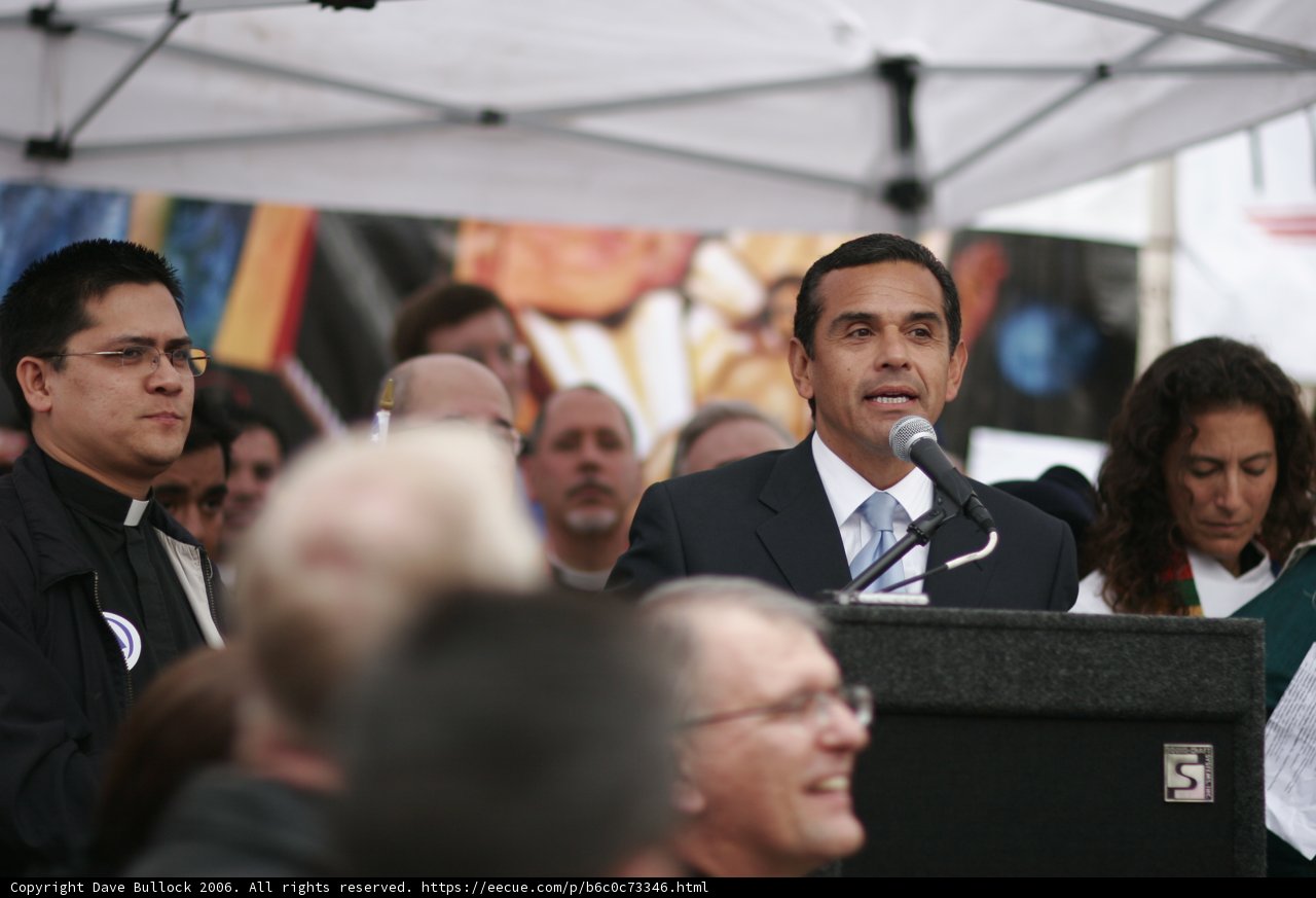 Politician Addressing a Crowded Hall
