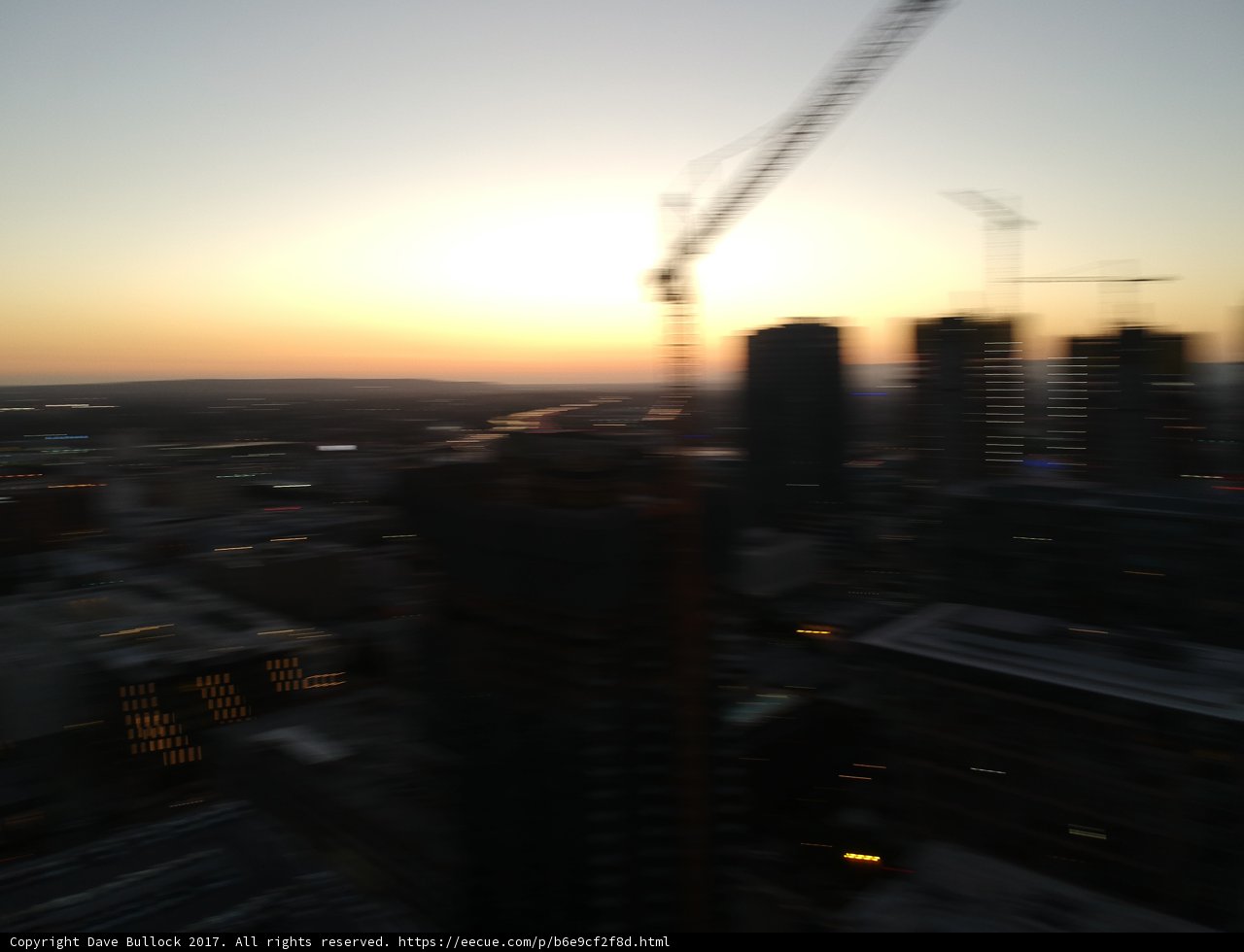 Blurred Metropolis Skyline at Sunset