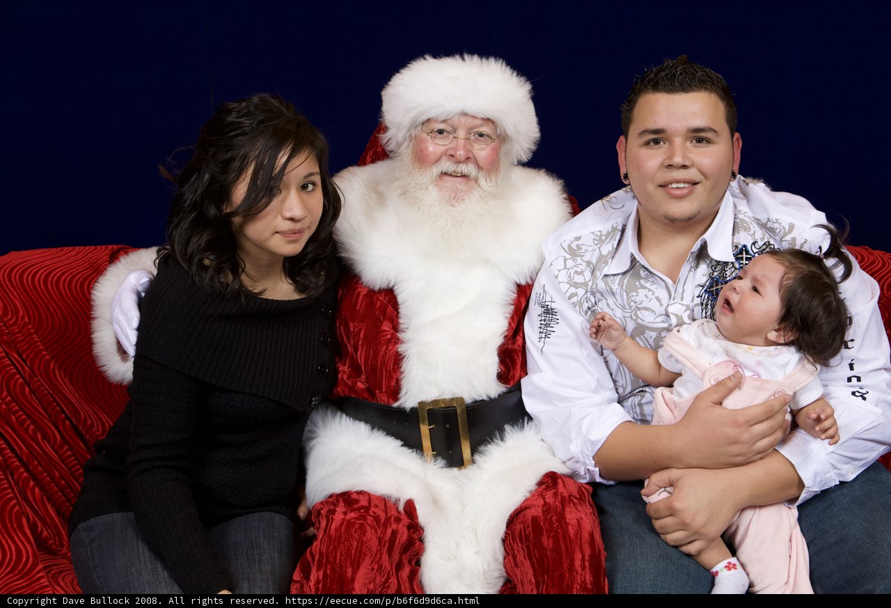 Santa Claus visits a happy family