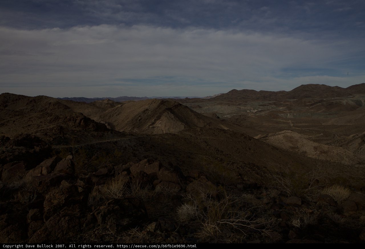 View of Plateau and Mountain Range from Hill