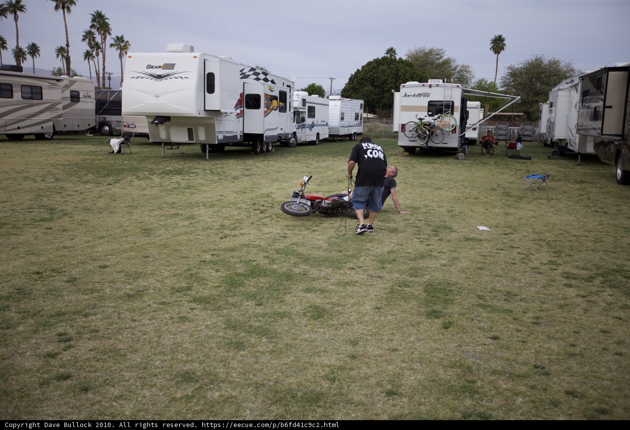Motorcyclist Among the RV's